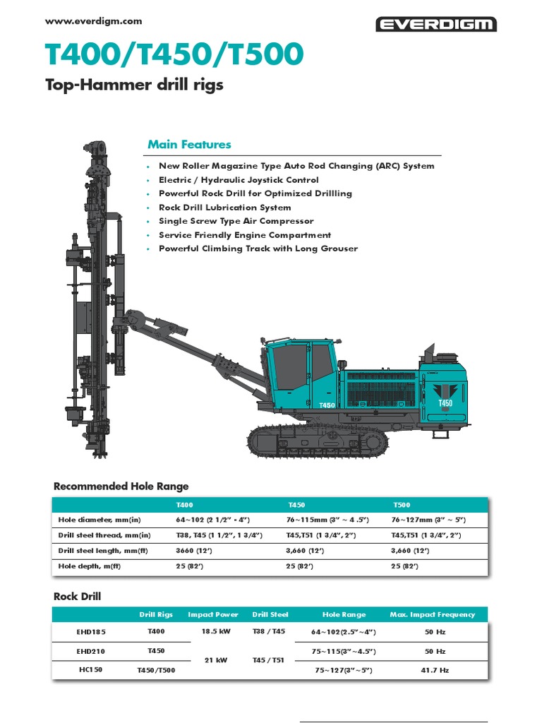 T400,450,500 Leaflet | PDF | Drill | Drilling
