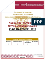 Agenda de Previsiónes Del 23 de Marzo de 2022