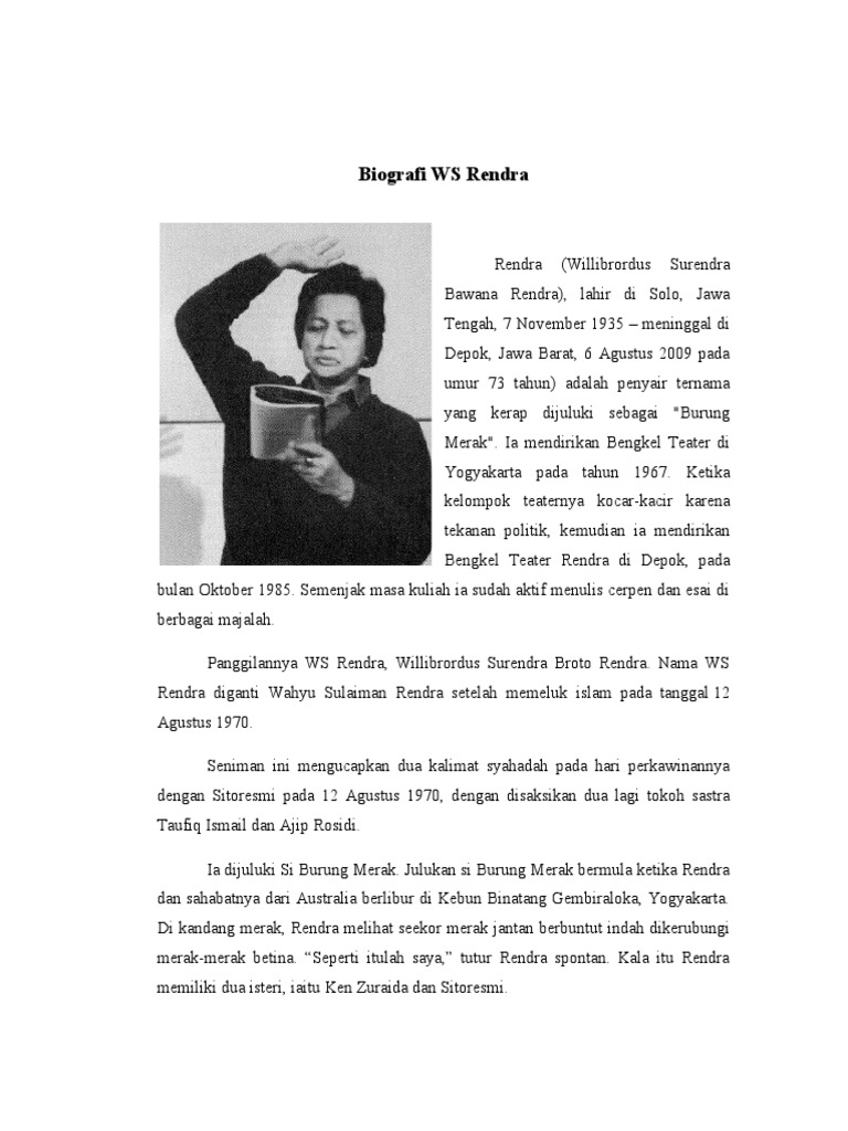 Biografi Singkat WS Rendra | PDF