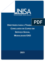 Diretrizes para o Trabalho de Conclus+úo de Curso em Servi+ºo Social EAD - 2021