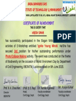 Certificate of Achievement: Viresh Sinha