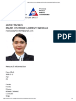 Marie Josephine Laurente Nicolas: Worker'S Information Sheet