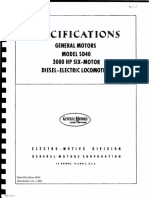 EMD Locomotive Specification Book SD40-SPEC8054-31DEC65