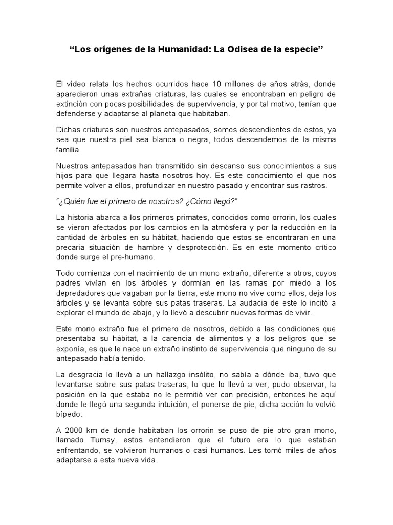 Orígenes de la Humanidad: Evolución y Adaptación | PDF | Homo | neanderthal