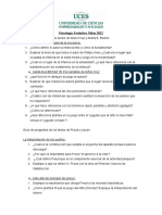 Guía de preguntas sobre Psicología Evolutiva y Psicoanálisis Infantil