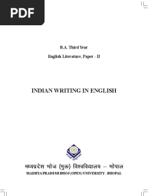 Indian Writing in English: B.A. Third Year English Literature, Paper - II