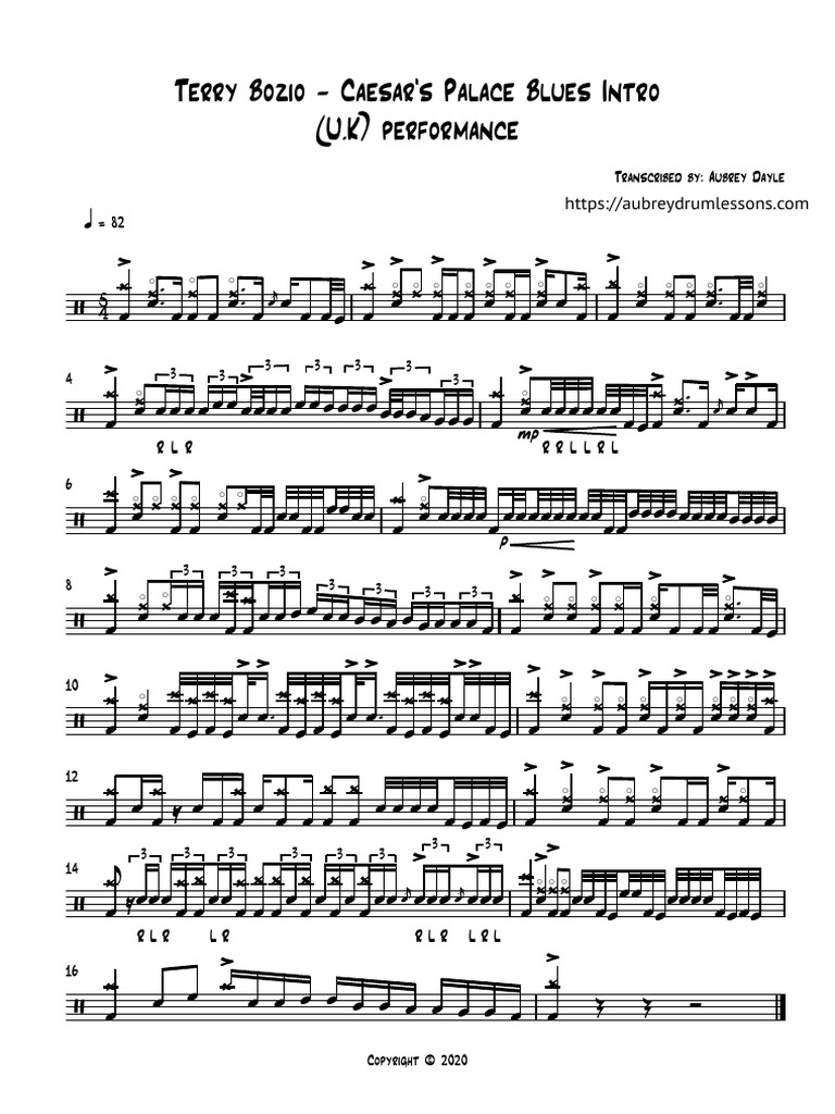 Terry Bozio - Caesar's Palace Blues (U K) Performance | PDF