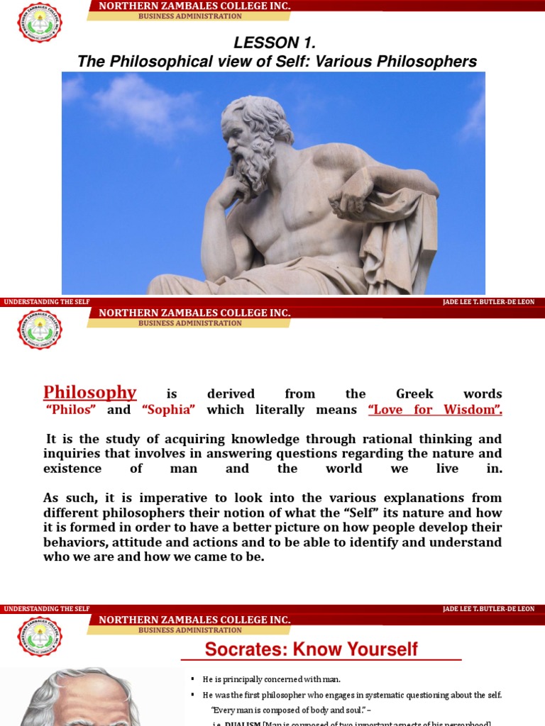 Understanding the Self LESSON 1. (1) PDF Id Soul