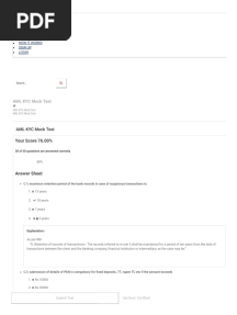 AML KYC Mock Test - Practice Tests