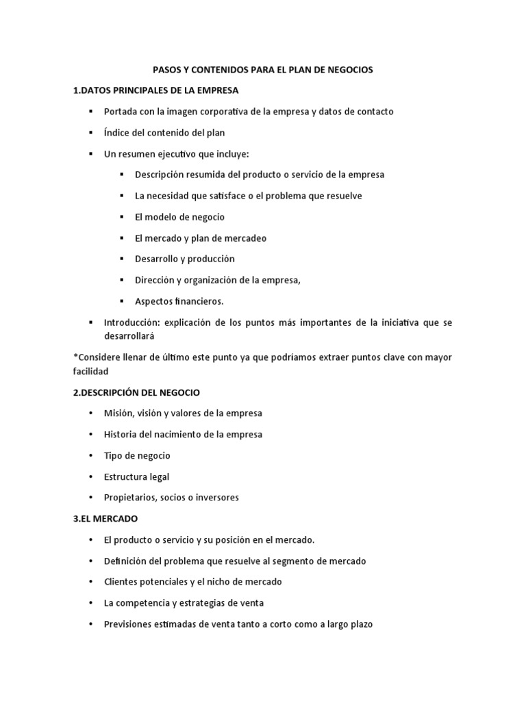 Guía Completa para un Plan de Negocios | PDF | Negocios