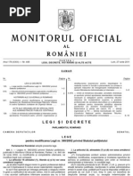 MOf Cu Legea Nr 133 Din 2011 de Modificare a Statutului Politistului Si OMAI Nr 129 Din 2011 Privin Procedura de Desf a Examenului Pentru Departajare a Personalului CA Urmare a Aplicarii Masurilor de Reorganizare La Nivelul MAI