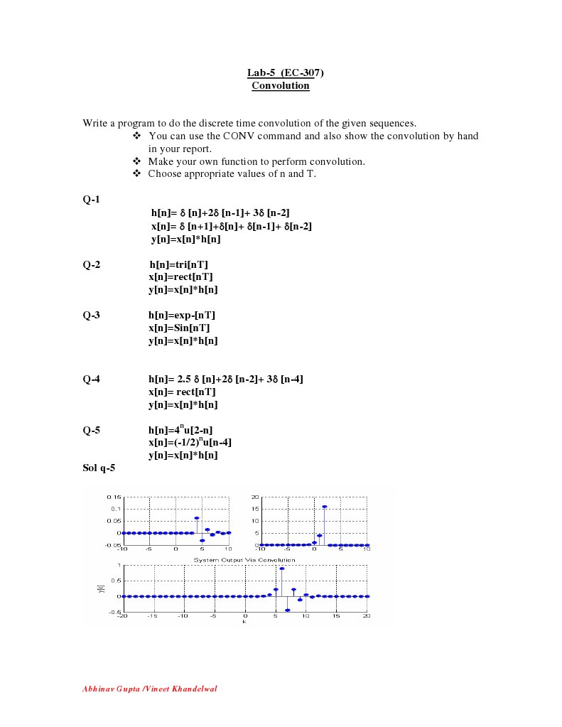 Discrete Time Convolution Program Guide | PDF