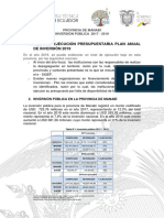 Inversión Pública - Manabí - Sucre 2017 - 2019