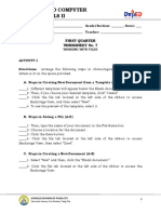 Internet and Computer Fundamentals Ii: First Quarter Worksheet No. 7
