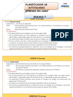 Planificador de Actividades Septima Semana Mes de Mayo 1