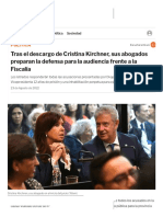 Tras El Descargo de Cristina Kirchner, Sus Abogados Preparan La Defensa para La Audiencia Frente A La Fiscalía - Infobae