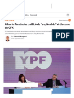 Alberto Fernández Calificó de "Espléndido" El Discurso de CFK - Infobae