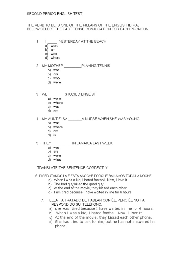 The Verb To Be Is One of The Pillars of The English Idima PDF