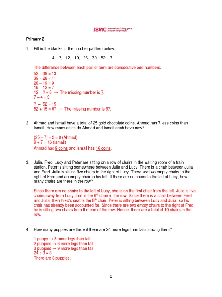 Grade 2 - 2018 Solutions | Download Free PDF | Mathematics