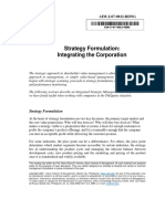 Strategy Formulation Integrating The Corporation