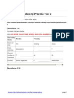 Listening Practice Test 2: Questions 1-4