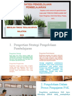 Strategi Pengelolaan Pembelajaran