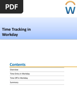 Time Tracking in Workday