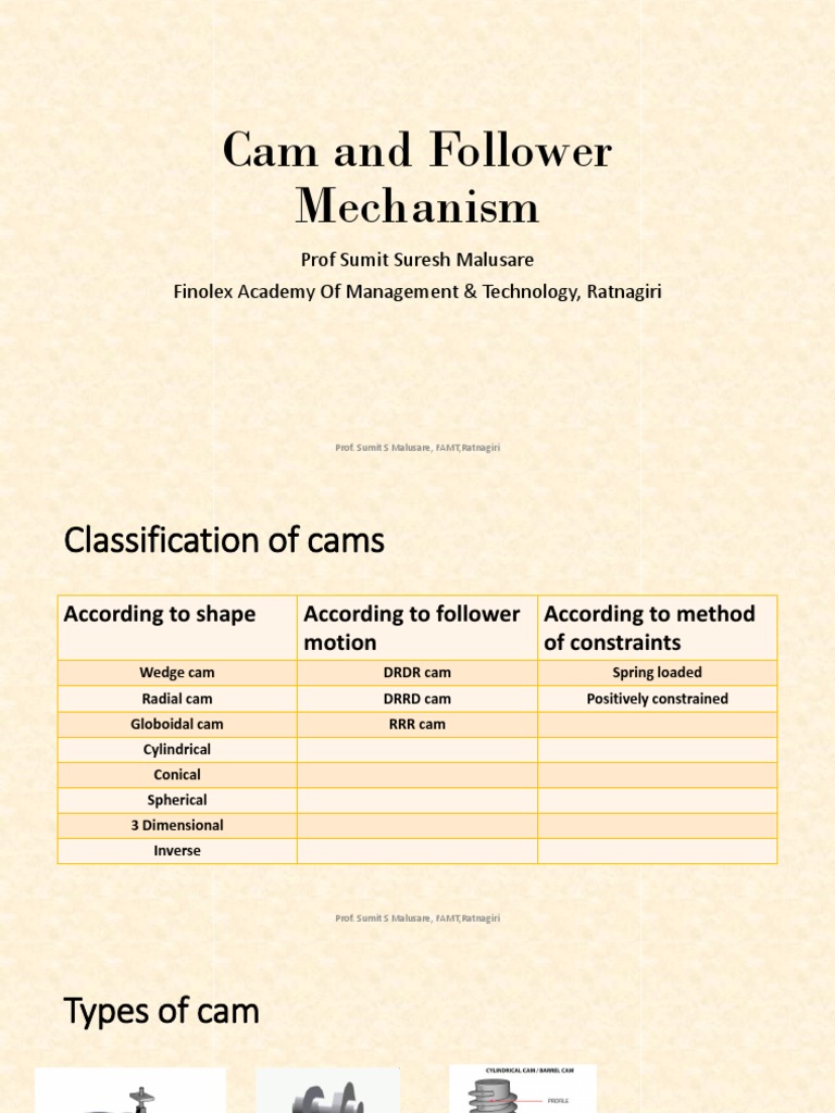 Cam and Follower Mechanism PDF Machines Mechanical Engineering