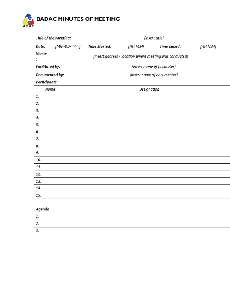 Badac meeting minutes pdf