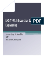 ENG 1101: Introduction To Engineering: Lecturer: Engr. Dr. Nuruddeen M.M