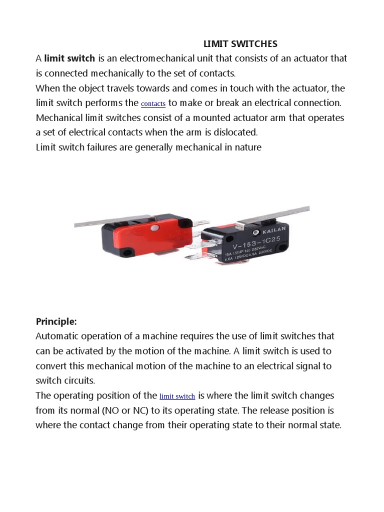 Limit Switches PDF Switch Actuator