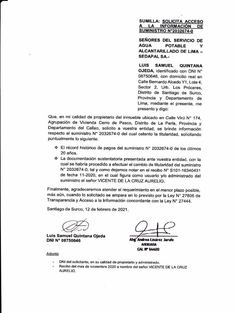 Formato de solicitud sedapal image to u