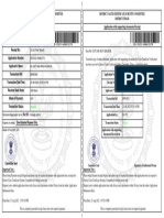 Application Receipt for Caste Certificate Verification