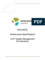 Aus-Spec Infrastructure Specifications 0161 Quality Management (Construction)