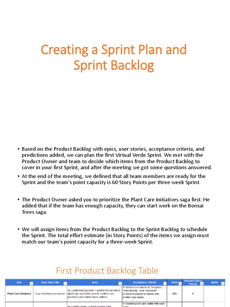 Sprint Planning and Backlog Management | PDF