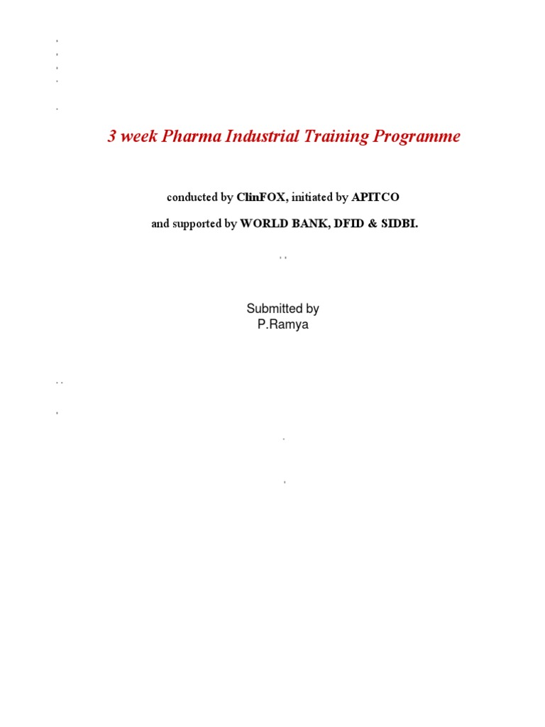 Pharma Industrial Training Overview | PDF | Gas Chromatography ...