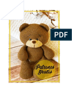 Impresionante Oso de Peluche PDF Amigurumi Patron Gratis en Espanol