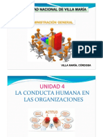 UNIDAD #4 - LA CONDUCTA HUMANA EN LAS ORGANIZACIONES (Material de Orientacion Teorica)