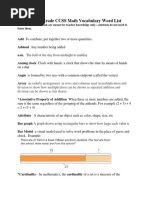 2nd Grade CCSS Math Vocabulary Word List