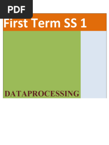 Data Processing SS1