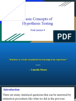 Basic Concepts of Hypothesis Testing: Final Lesson 4