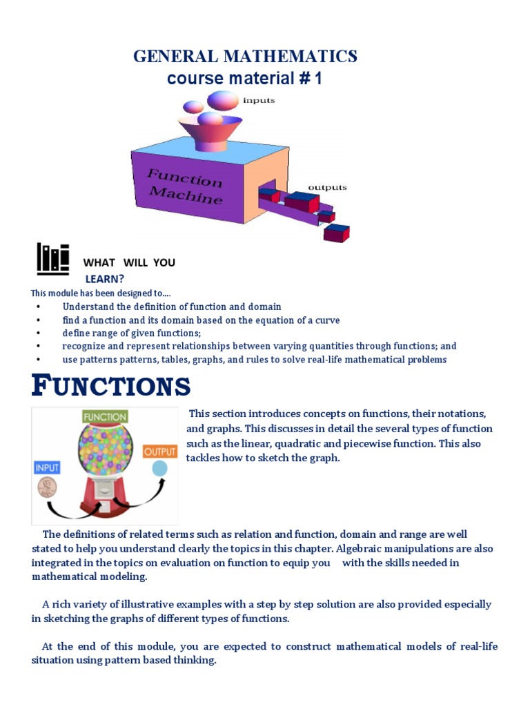 MIDTERMS General Mathemathics PDF Function (Mathematics