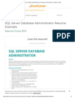 SQL Server Database Administrator Resume Example Company Name - Atlanta, Georgia