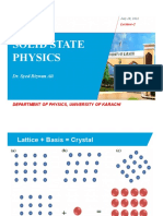 Solid State Physics: Dr. Syed Rizwan Ali