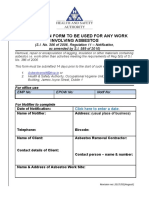 Notification Form To Be Used For Any Work Involving Asbestos