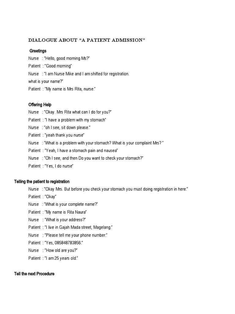 contoh dialog admission | PDF