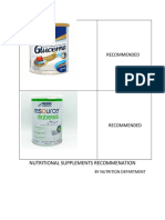 Nutritional Supplements Recommenation: Recommended