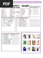 Re-Arrange The Sentence.: Write The Verb To Be and Change To Short Form