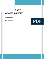 "Corporate Governance": Areesha Ejaz FA17-BBA-025