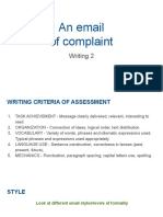 An Email of Complaint: Writing 2